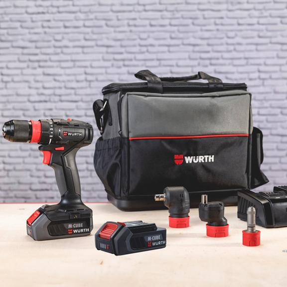 Aparafusadora a bateria com saco ABS 18 SUBCOMPACT M-CUBE® Extra 9 Peças
